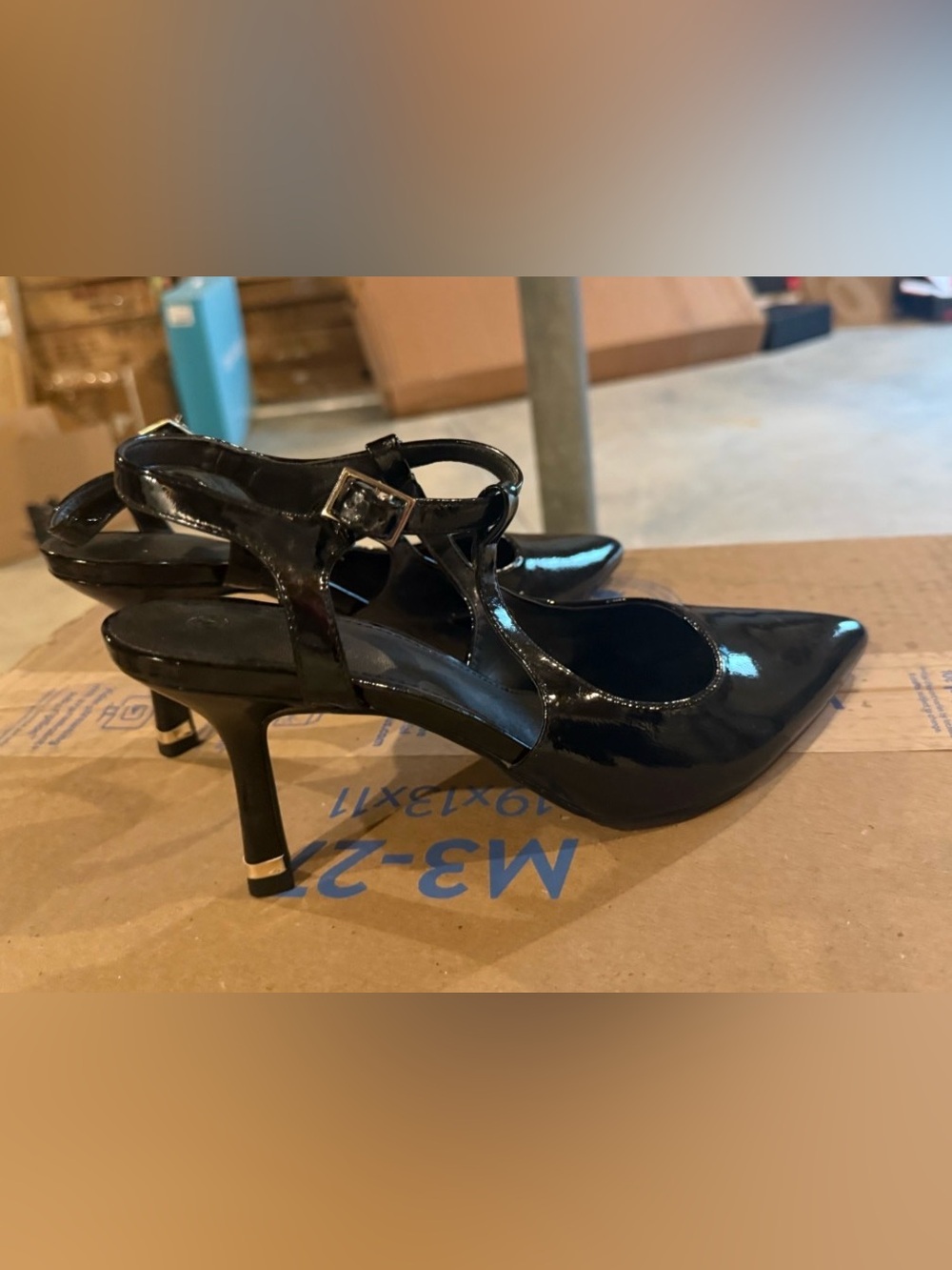 Black Patent T-Strap Women's Heels - Classic Evening Pumps